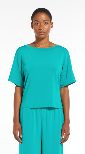 Blusa jersey di viscosa crepe stretch 